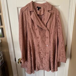 Torrid Size 0 Pale Pink Lace Peacoat - Lightweight